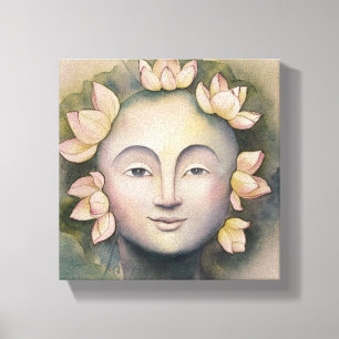 Toile Peinture faciale féminine aquarelle