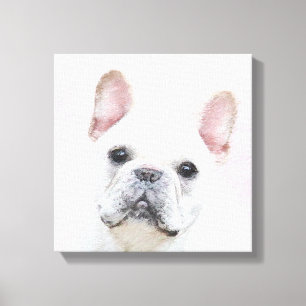 Toile Peinture française de Bulldog (Crème/Blanc) - Art 
