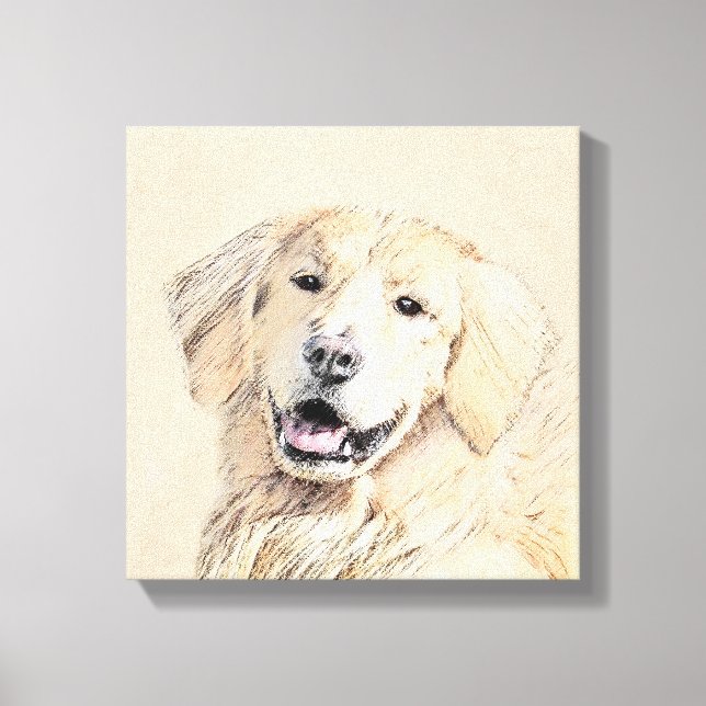 Toile Peinture Golden Retriever - Joli art original chie (Recto)