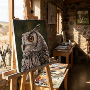 Toile Peinture Grand Hibou Sage