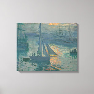 Toile Peinture impressionniste marine du lever de soleil