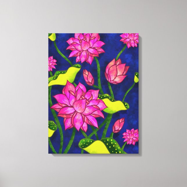 Toile Peinture indienne de Lotus (Kamal Talai de style P (Recto)