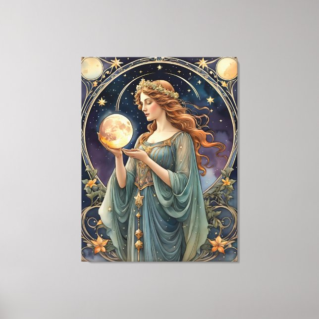 Toile peinture inspirée du tarot - tempérance (Recto)