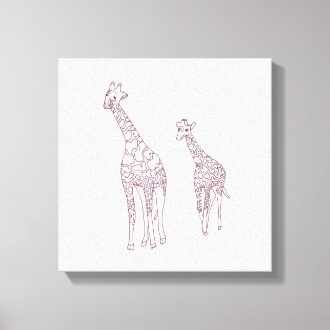 Toile Peinture It Mère et enfants girafes plan dessin (Recto)