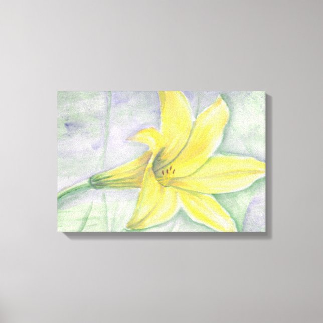Toile Peinture Lily jaune en acrylique (Recto)