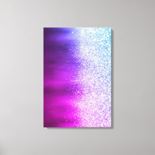 Toile Peinture moderne abstraite violette et rose paille