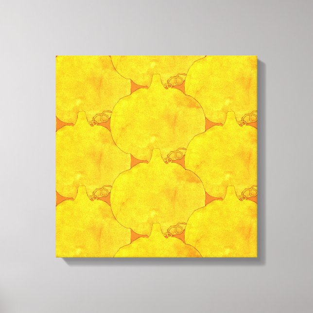 Toile Peinture Motif citrouille aquarelle (Recto)