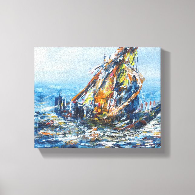 Toile Peinture murale du navire (Recto)