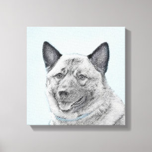Toile Peinture norvégienne Elkhound - Art original Chien