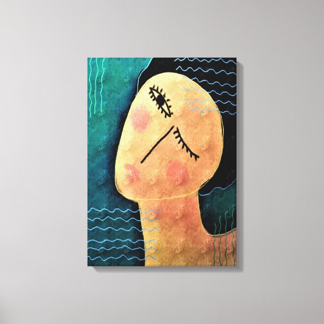 Toile Peinture numérique Abstraite de nuit d'une femme (Recto)