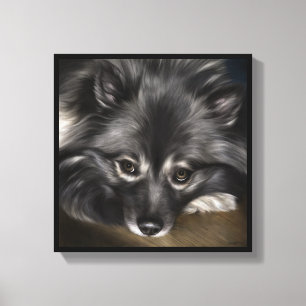 Toile Peinture numérique de Keeshond intitulée "charme
