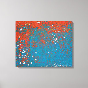 Toile Peinture orange et turquoise Abstraite