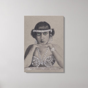 Toile Peinture originale de vedette de cinéma muet