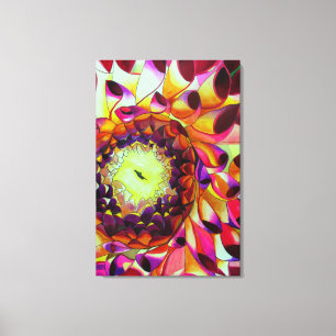 Toile Peinture pop art de la fleur pourpre Dahlia