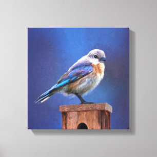 Toile Peinture pour oiseaux bleus (femelle) - Art origin