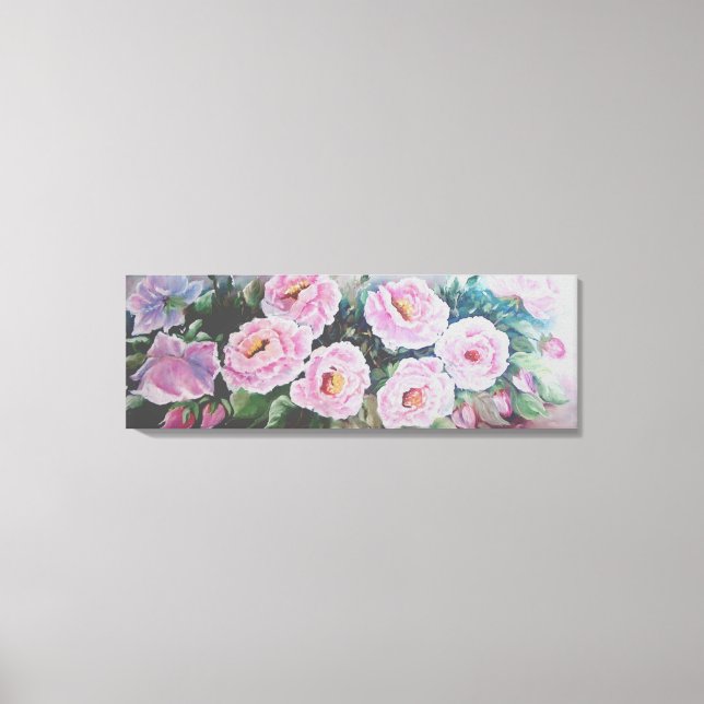 TOILE PEINTURE ROSE SAUVAGE ROSE (Recto)