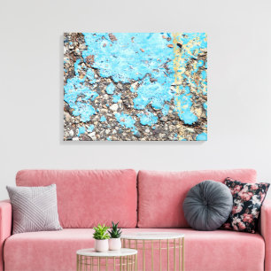 Toile peinture turquoise grungy sur ashalt
