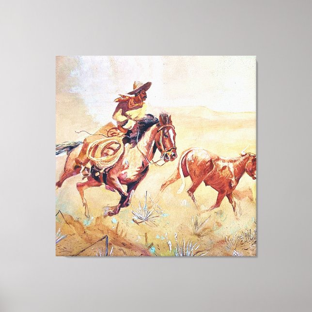 Toile Peinture Vaquero par Eward Borein (Recto)