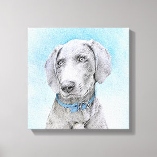 Toile Peinture Weimaraner - Joli art original chien