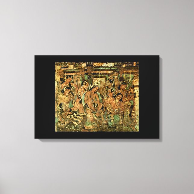 TOILE PEINTURES AJANTA CAVE (Recto)