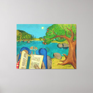 Toile Peintures religieuses - Psaume 1 dans la Bible héb