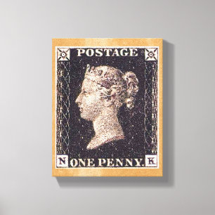 Toile Penny Black Postage Timbre