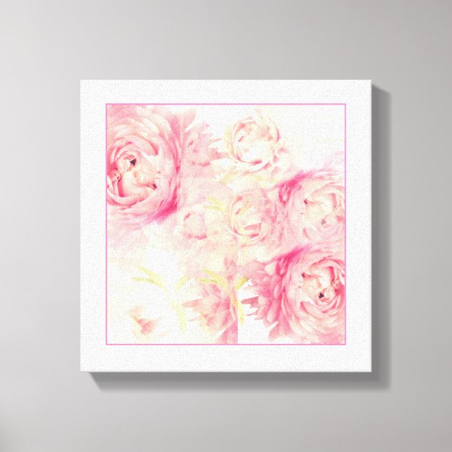 Toile Peonies roses Canvas d'Art Abstrait (Recto)