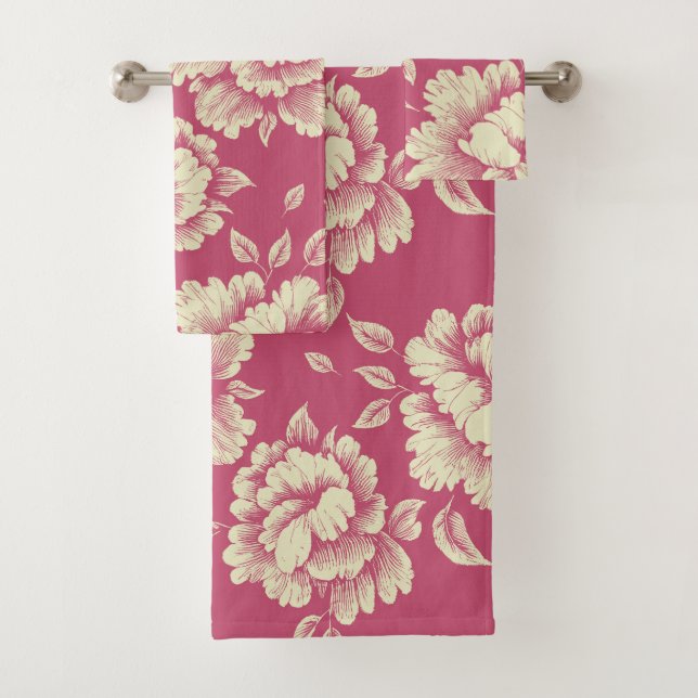 Toile Peony rose et crème - Décor champêtre frança (En situation)