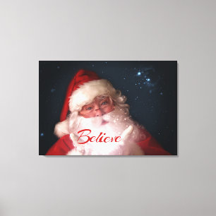 Toile Père Noël Croyez l'art de Noël