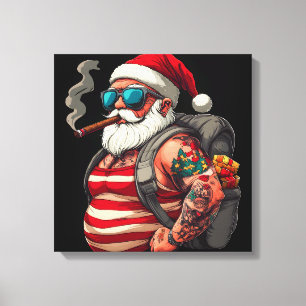 Toile Père Noël de Noël tatoué Street Rebel