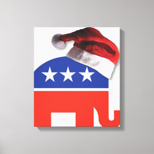 Toile Père Noël Eléphant Républicain