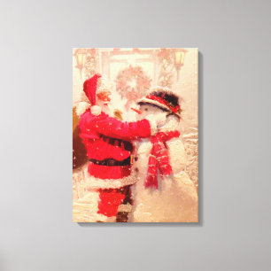 Toile Père Noël et Snowman