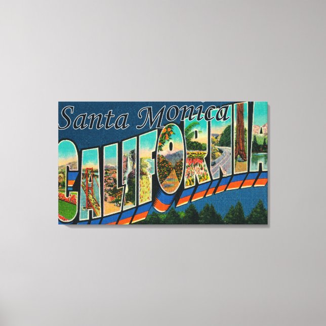 Toile Père Noël Monica, Californie - Scènes de grandes l (Recto)