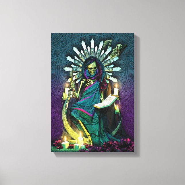 Toile Père Noël Muerte Tarot - La Haute Prêtre (Recto)