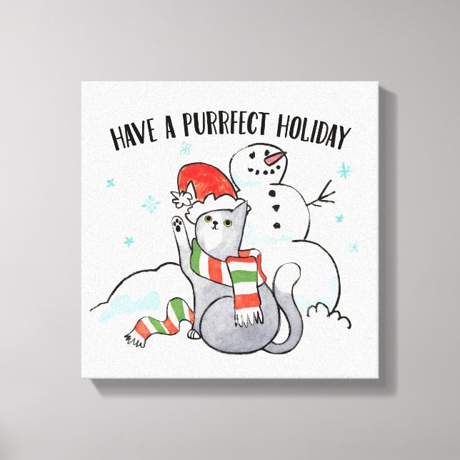 Toile Père Noël Paws | Avoir Des Vacances Purifiées (Recto)