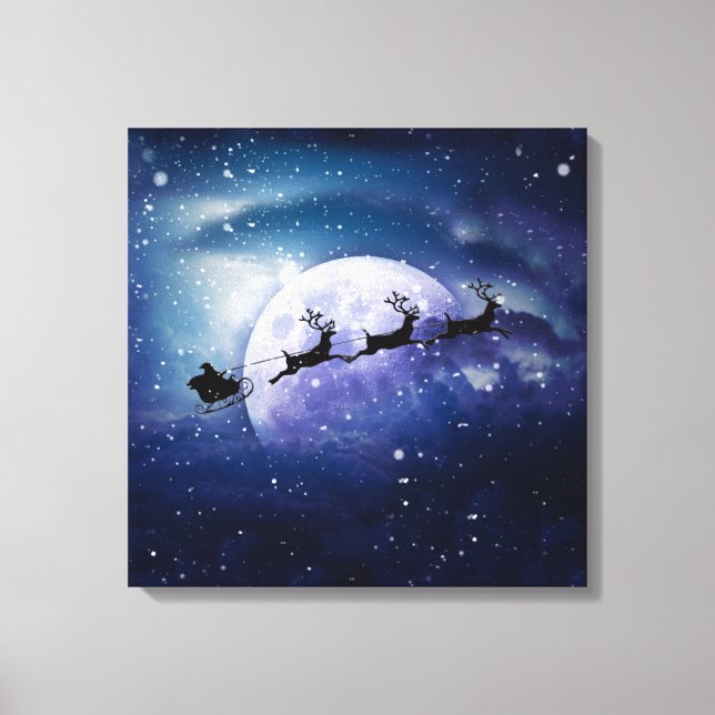 Toile Père Noël Sleigh | Imaginaire Galaxy Christmas Nig (Recto)