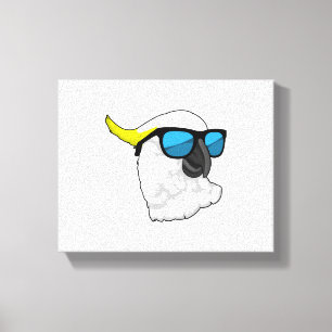 Toile Perroquet avec lunettes de soleil