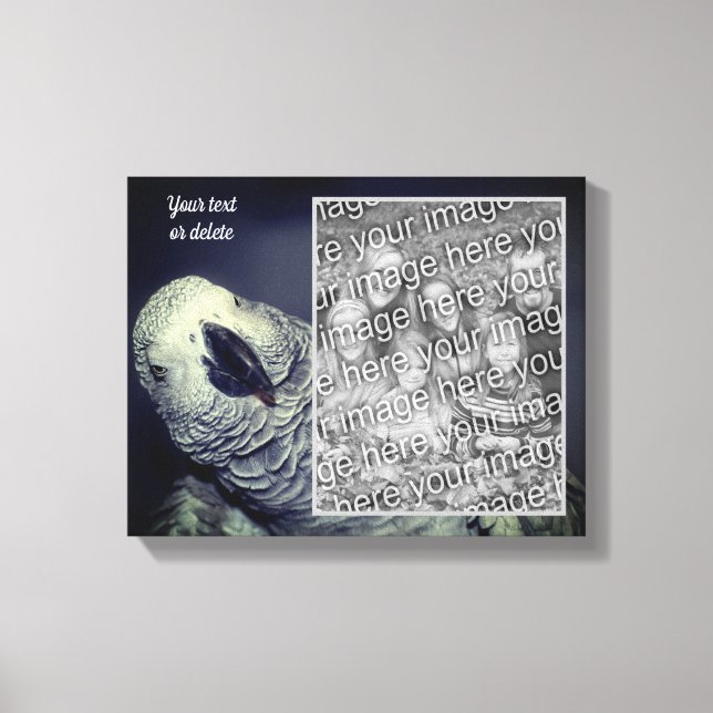 Toile Perroquet gris d'Afrique Créez votre propre photo (Recto)