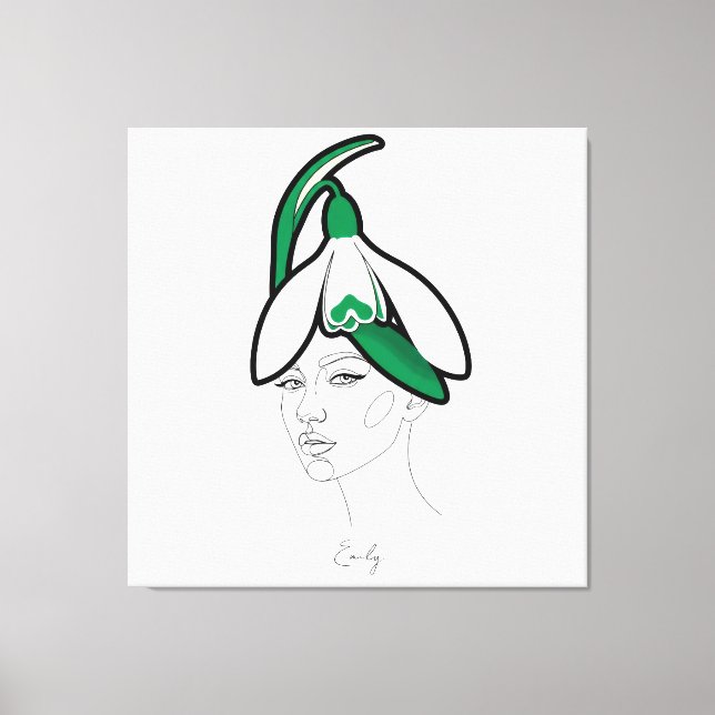 Toile Personalized January Birth Flower Portrait (Recto)