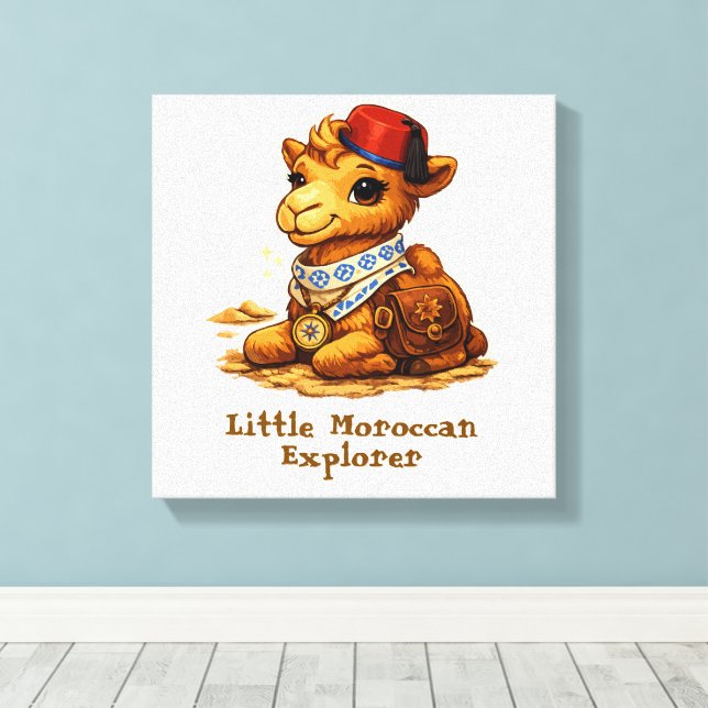 Toile Personalized Little Moroccan Explorer Camel – Cute (Insitu (Plancher de Bois))