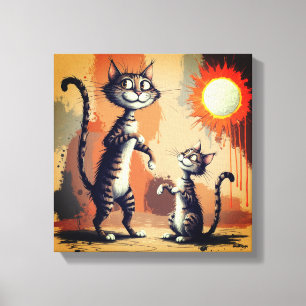 Toile Personnages de chat mignons Art