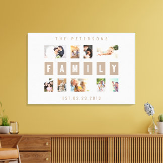 Toile Personnalisable 9 Photo Famille Moderne Collage Mu