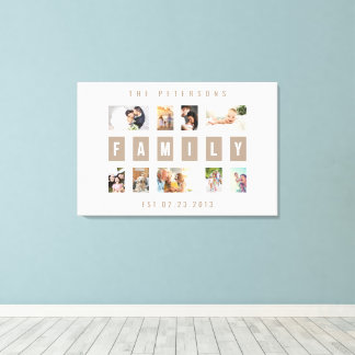 Toile Personnalisable 9 Photo Famille Moderne Collage Mu