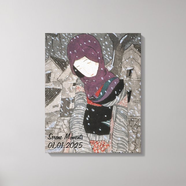 Toile Personnalisation Vintage esthétique Japon Kimono (Recto)