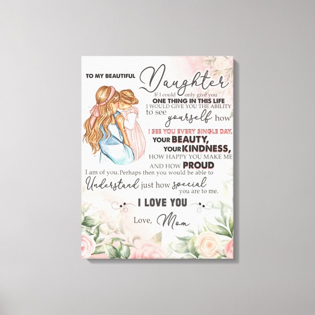 Toile Personnalisé À Ma Fille De Maman (Recto)