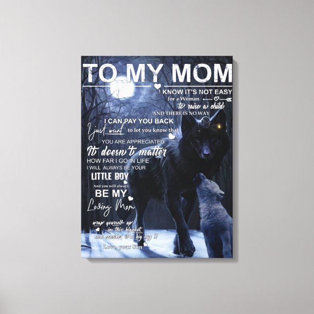 Toile Personnalisé À Ma Mère Du Fils, (Recto)