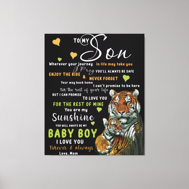 Toile Personnalisé À Mon Fils De Love Maman (Recto)