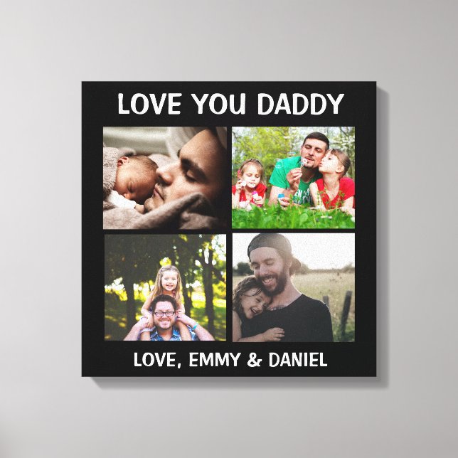 Toile Personnalisé L'Amour Que Papa Photo (Recto)