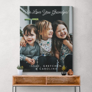 Toile Personnalisé Nous Vous Aimons Grand-Père Script Ph