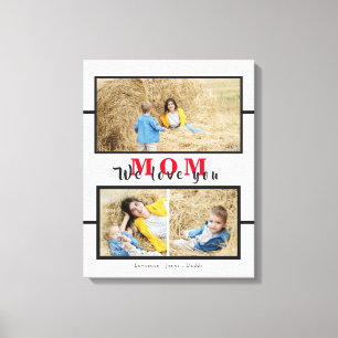 Toile Personnalisé nous vous aimons Maman Grand-mère Pho